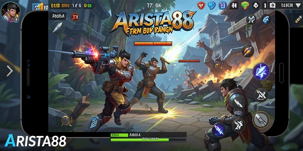 Gameplay ARISTA88 dengan strategi yang intens dan mendebarkan.