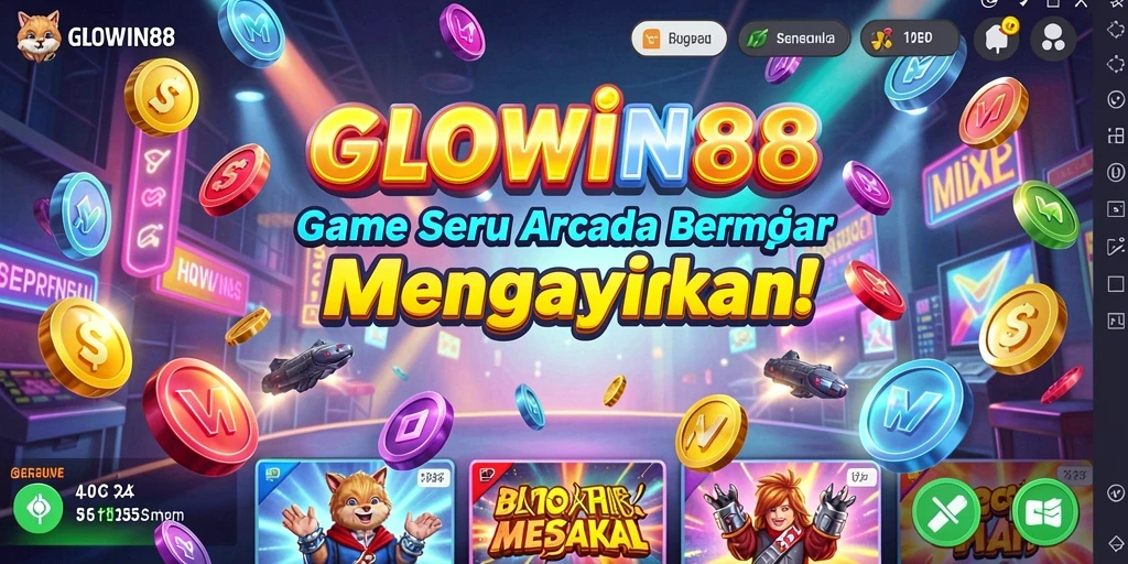Tampilan gameplay seru di GLOWIN88 dengan berbagai tantangan arcade.