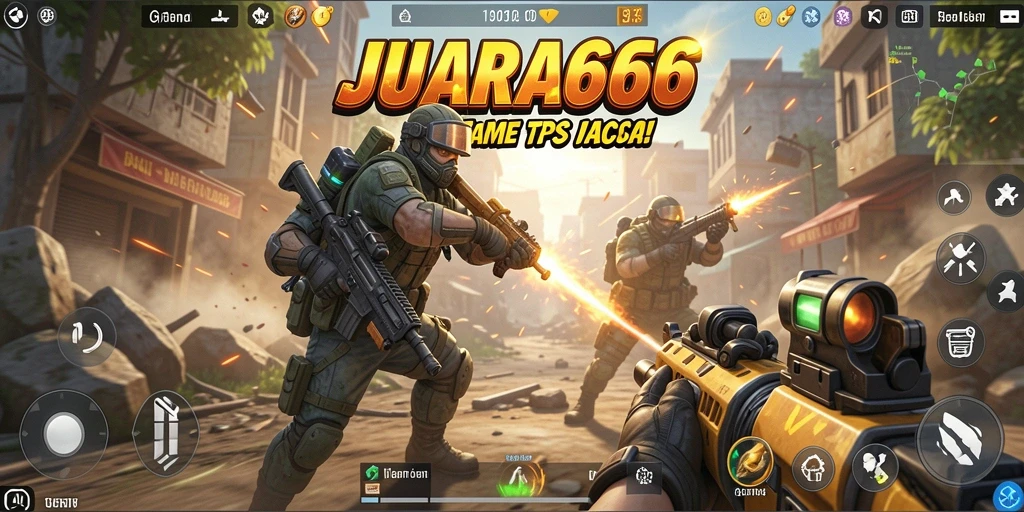 Tampilan gameplay JUARA666 dengan aksi tembak-menembak yang mendebarkan.