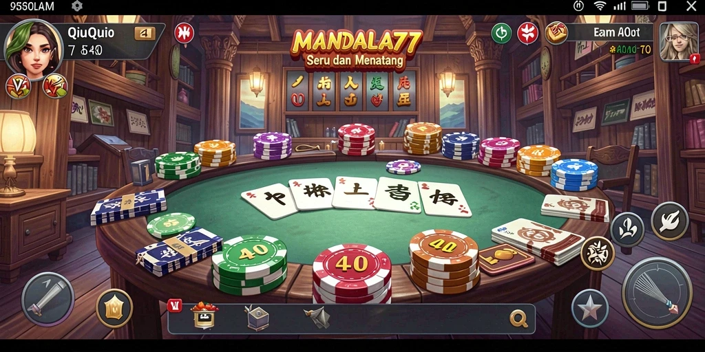 Screenshot gameplay MANDALA77 yang penuh aksi QiuQiu.